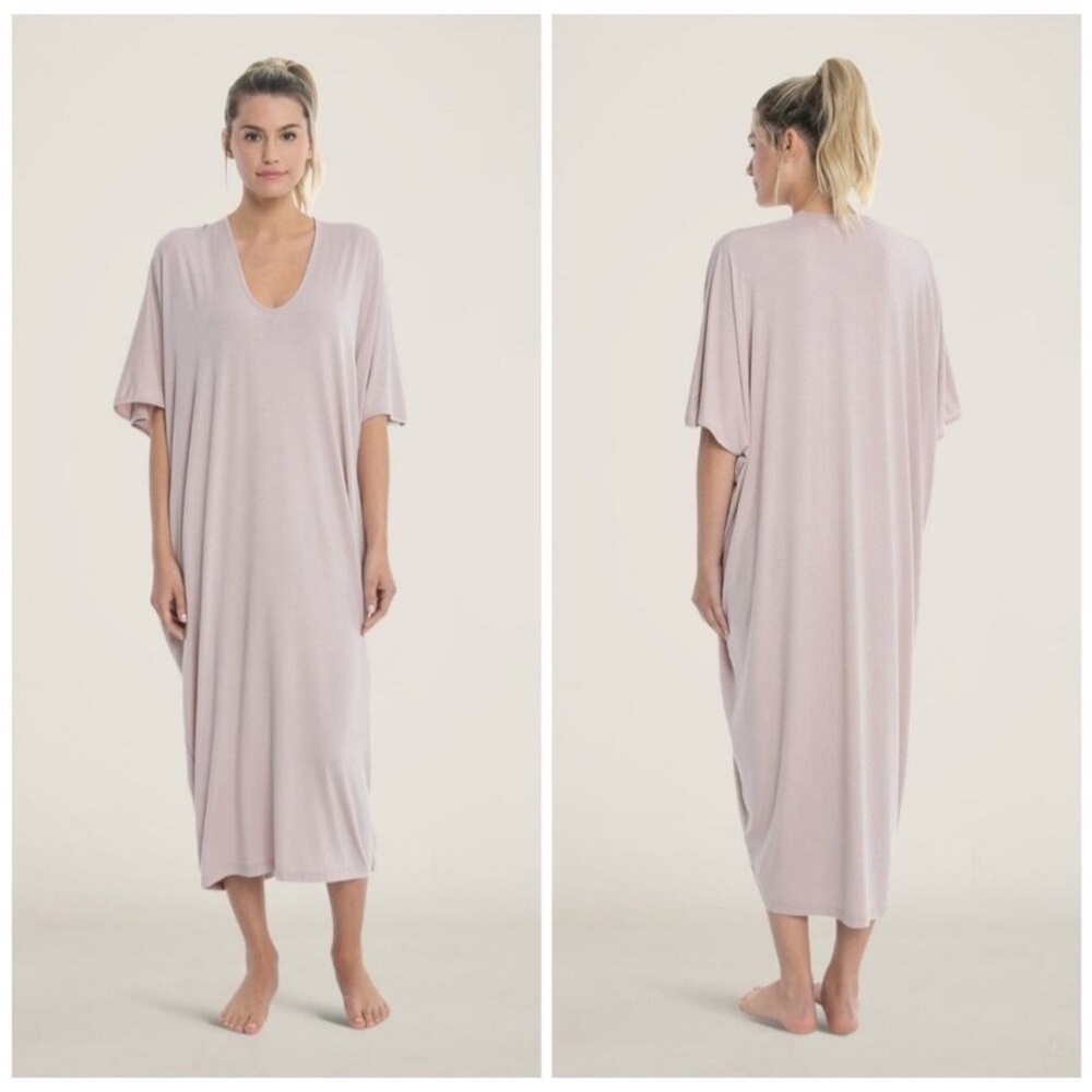 Barefoot Dreams Luxe Milk Jersey Caftan Loungewear Faded Rose Size OS